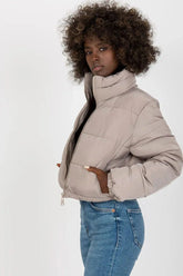 NM long sleeves short zippered quilted jacket  Adomoo